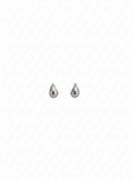 Sculptural Silver-Toned Teardrop Studs - Small