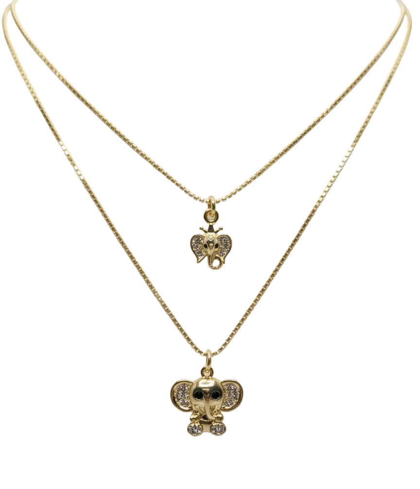 The Golden Safari Elephant Duo