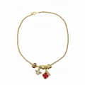 Crimson & Gold Charm Necklace