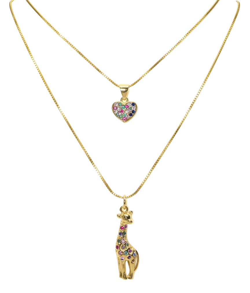 Rainbow Giraffe & Heart Set