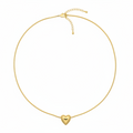 Solitaire Puffy Heart Choker