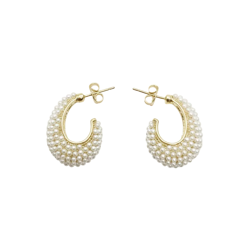 The Luna Pearl Pavé Hoops