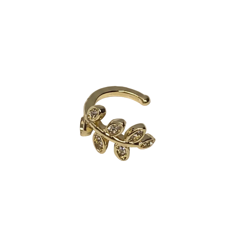 The Laurel Leaf Crystal Ear Cuff