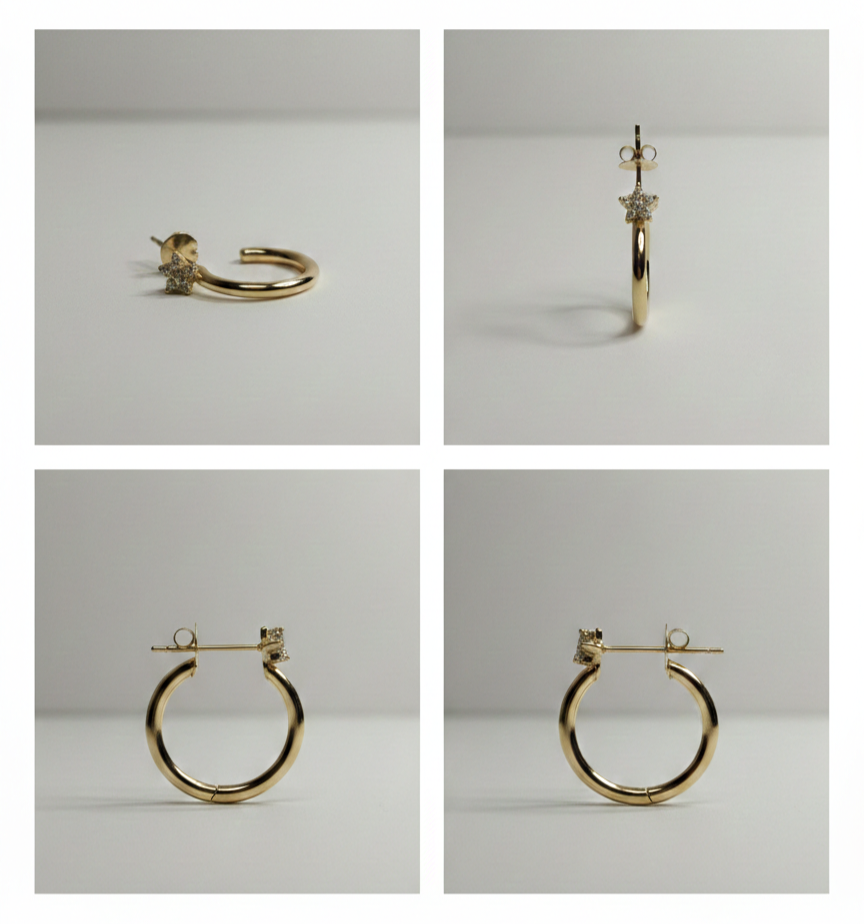 The Celestial Star-Accent Hoops