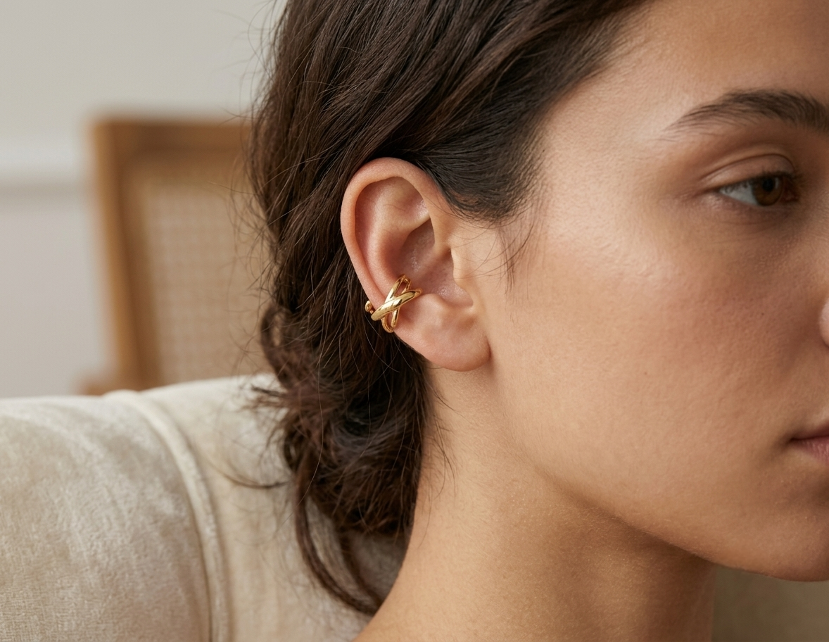 Intertwined Gold Ear Cuffs