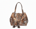 Mocha Copper Distressed Leather Tote Bag