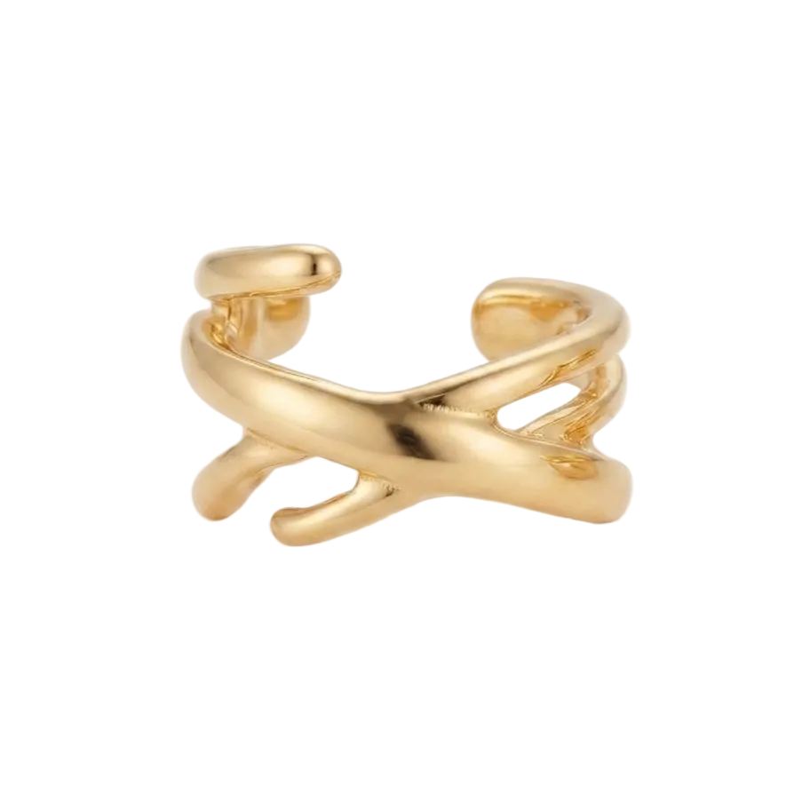 Intertwined Gold Ear Cuffs
