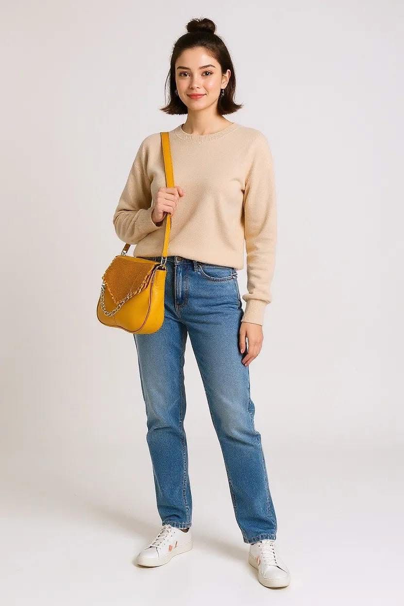 Leather Saddle Crossbody Bag