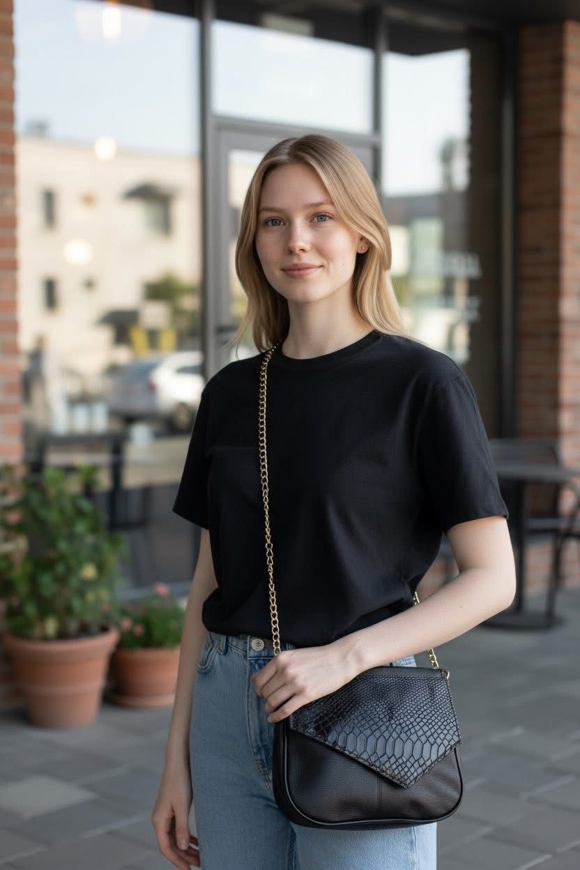 Textured Leather shoulder bag