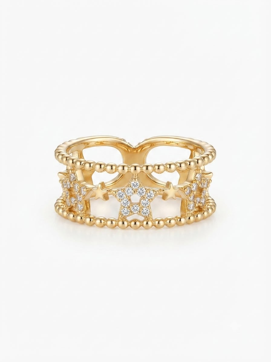 Celestial Beaded Star Ring
