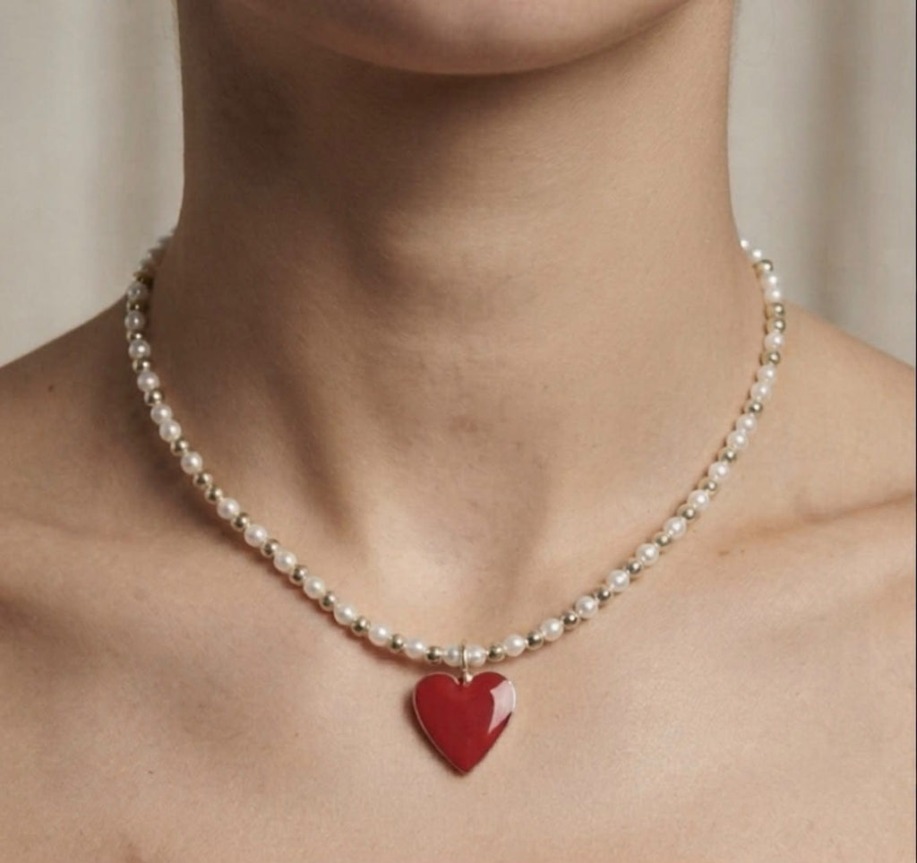 Amour Pearl & Enamel Choker