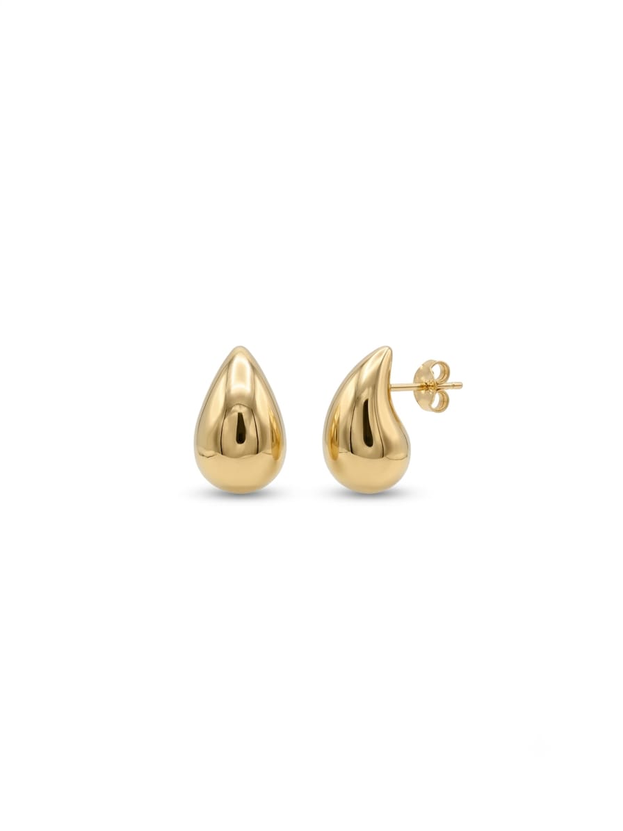 The Gold Teardrop Studs - Medium