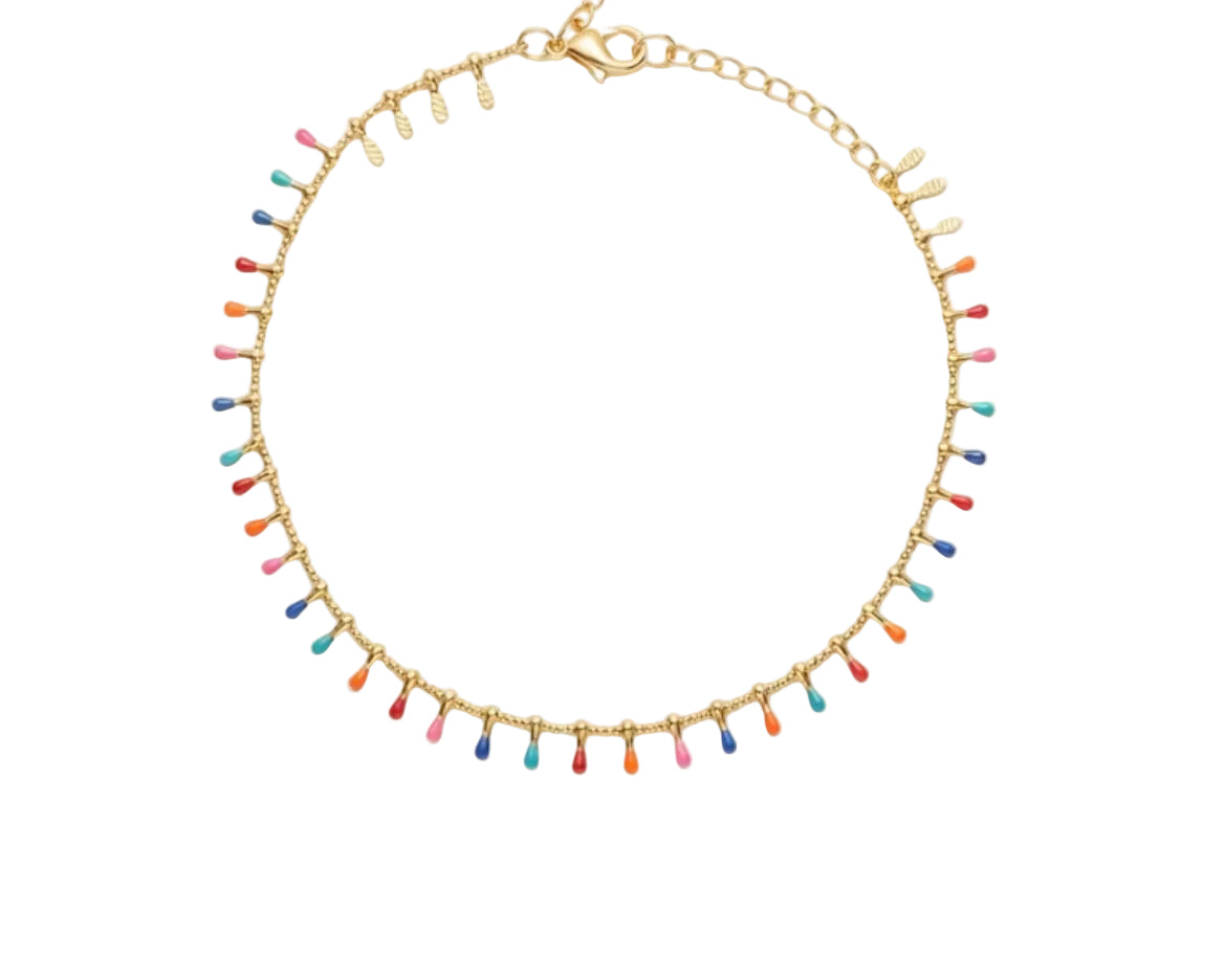 The Festival Rainbow Enamel Anklet